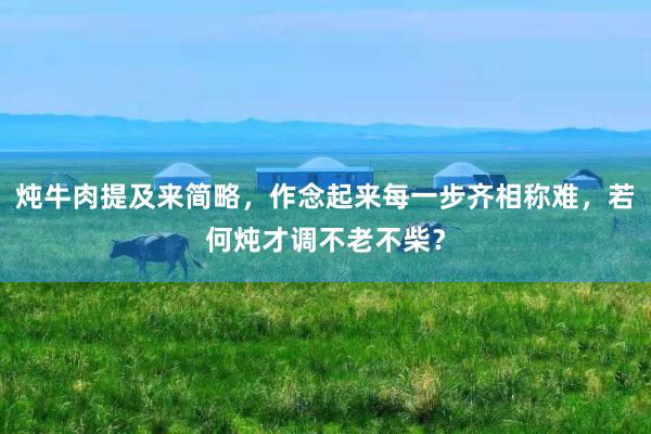 炖牛肉提及来简略，作念起来每一步齐相称难，若何炖才调不老不柴？