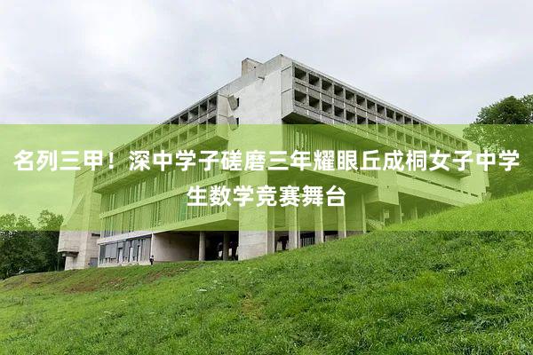名列三甲！深中学子磋磨三年耀眼丘成桐女子中学生数学竞赛舞台