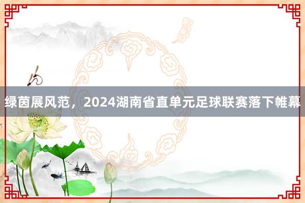 绿茵展风范，2024湖南省直单元足球联赛落下帷幕