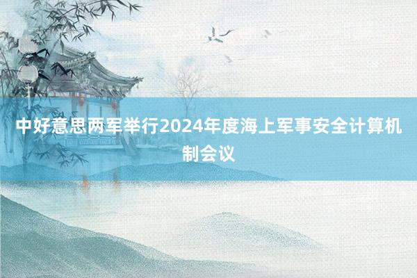 中好意思两军举行2024年度海上军事安全计算机制会议